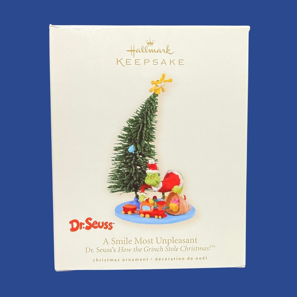 Hallmark Keepsake Ornament Dr Seuss Grinch A Smile Most Unpleasant 2008 in Box